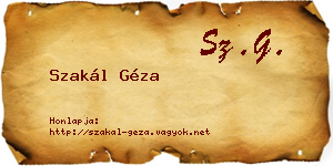 Szakál Géza névjegykártya