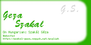 geza szakal business card